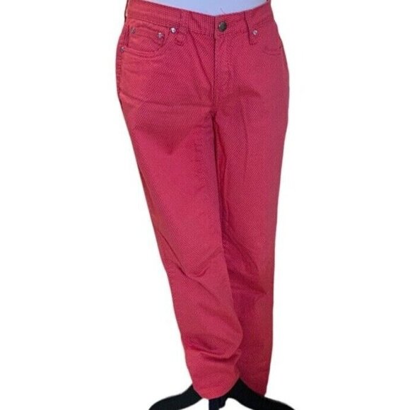 Earl Jean Womens Skinny Jeans Size 8 Salmon Polka Dot - Picture 14 of 15